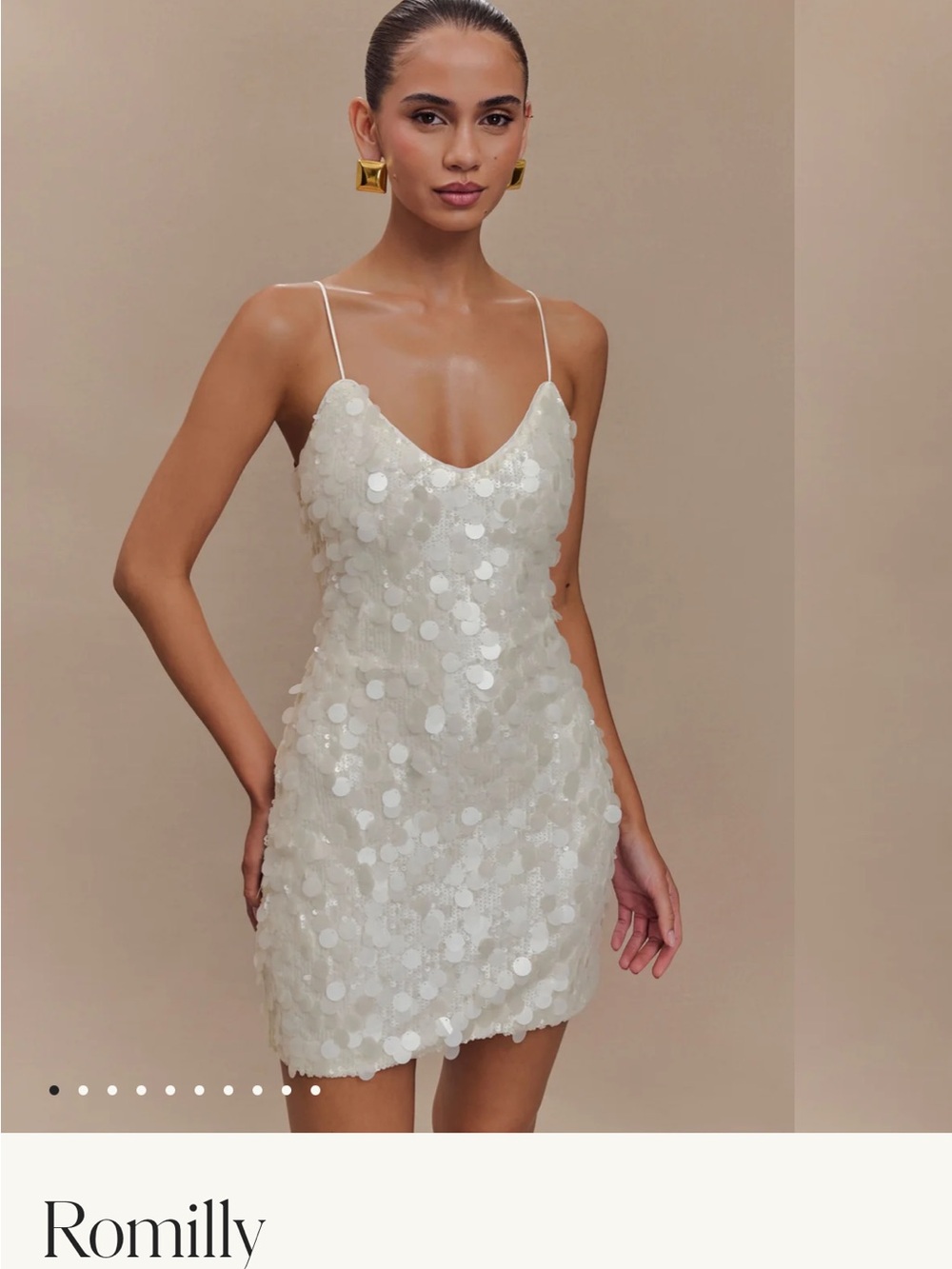 Meshki White Sequin Mini Dress